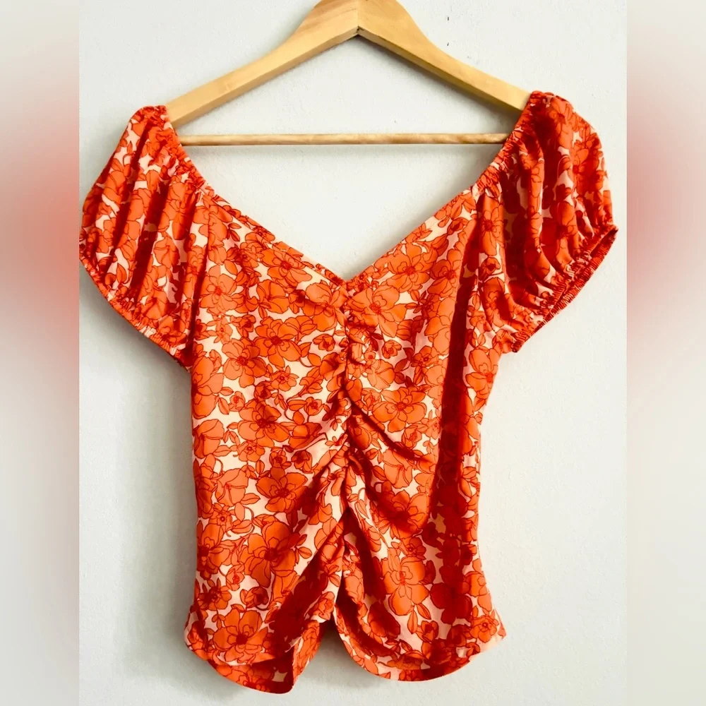 Sienna Sky Orange Ruched Ruffled with Zipper - Picture 4 of 5